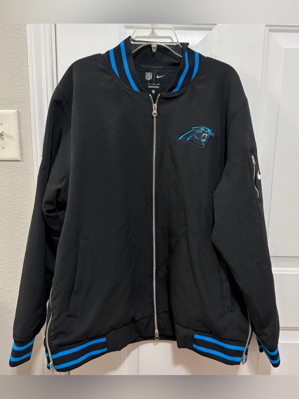 Carolina Panthers Nike NFL On Field Jacket Men's Black Lined fleece